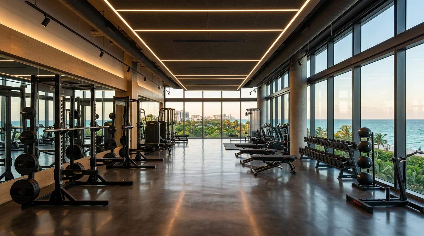 Interior da Blue Ocean Fitness Club